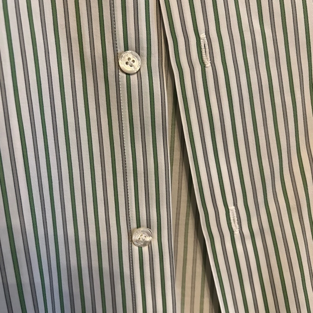 Finamore 1925 Napoli Striped Button-Up Shirt 17.5 - Picture 5 of 9